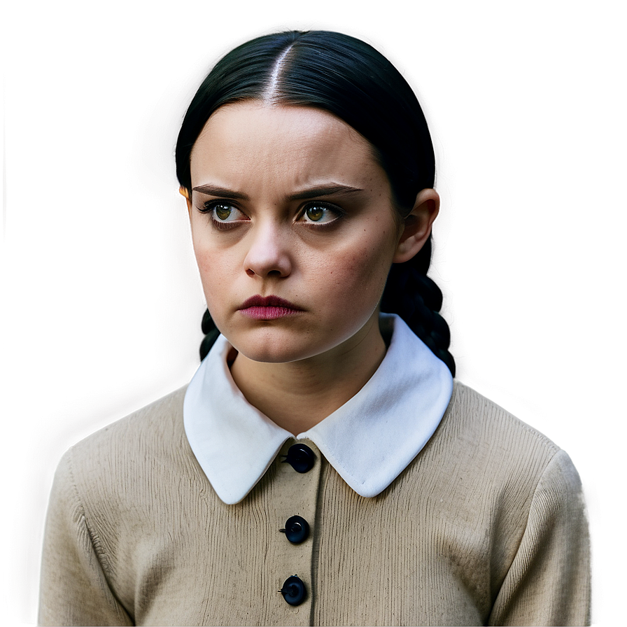 Download Wednesday Addams In Thought Png Gem | Wallpapers.com