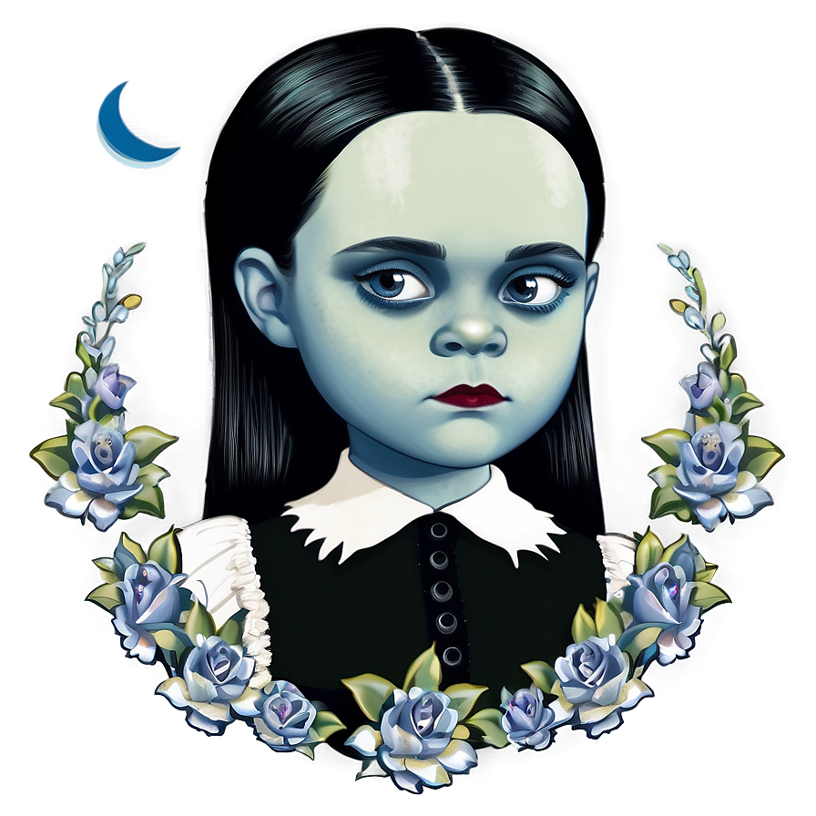 Wednesday Addams Moon Background Png Bdf PNG