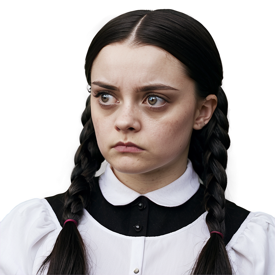 Download Wednesday Addams Pensive Look Png Mto | Wallpapers.com