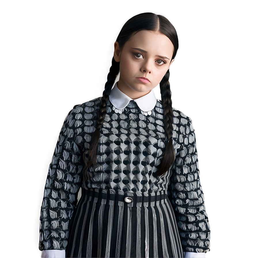 Download Wednesday Addams Pensive Look Png Rjy | Wallpapers.com