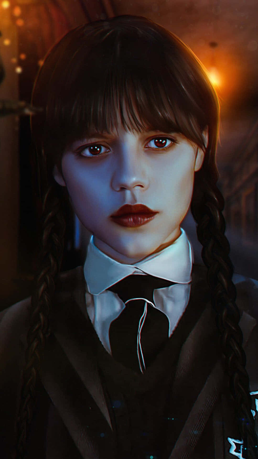 Wednesday Addams Portrait Wallpaper