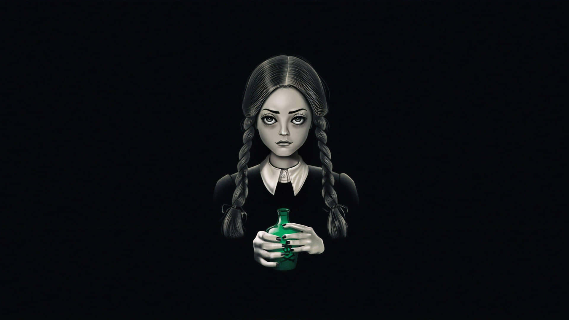 Wednesday Addams With Potion Wallpaper
