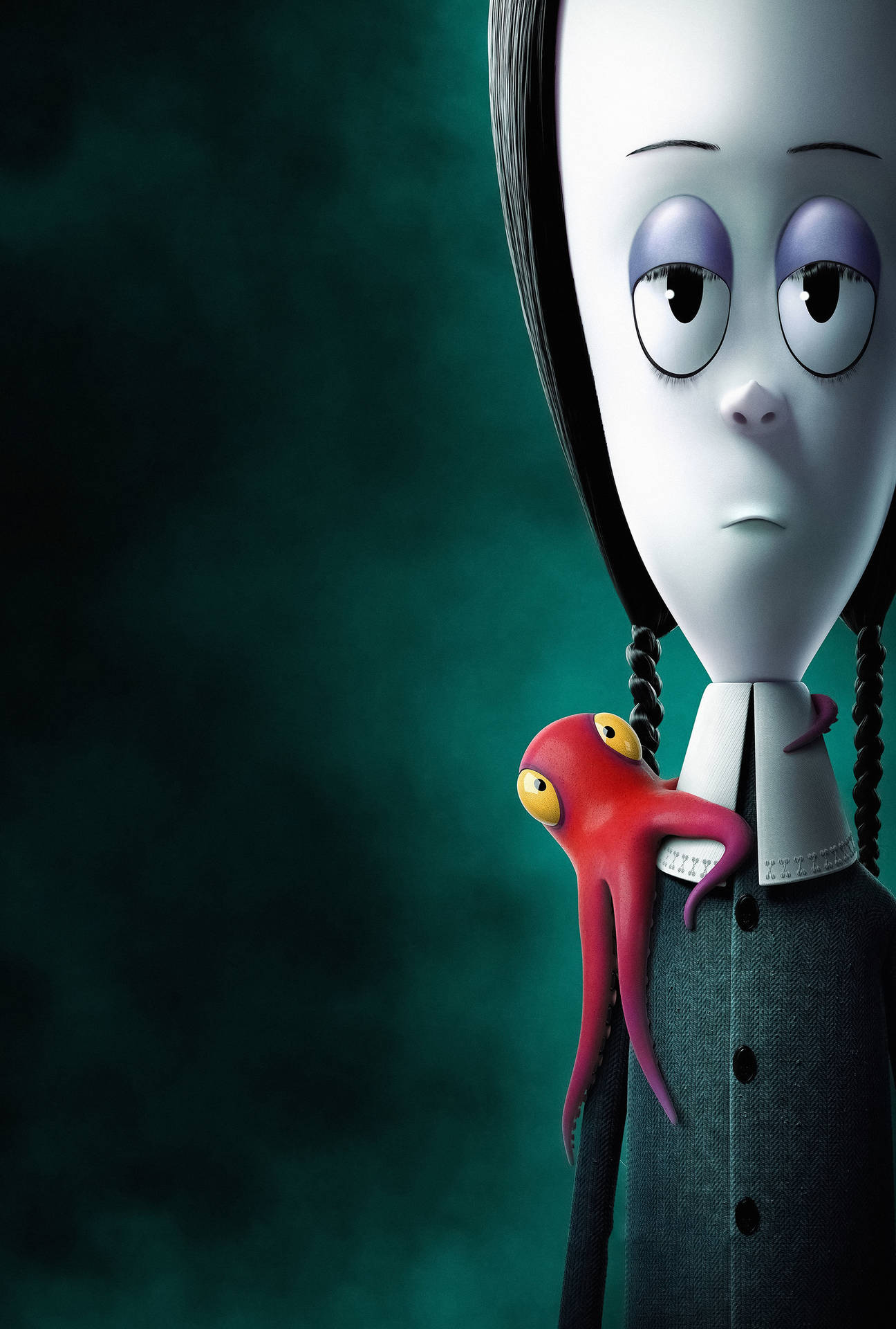 Wednesday Addams and Her Octopus Pal in The Addams Family 2 Wallpaper