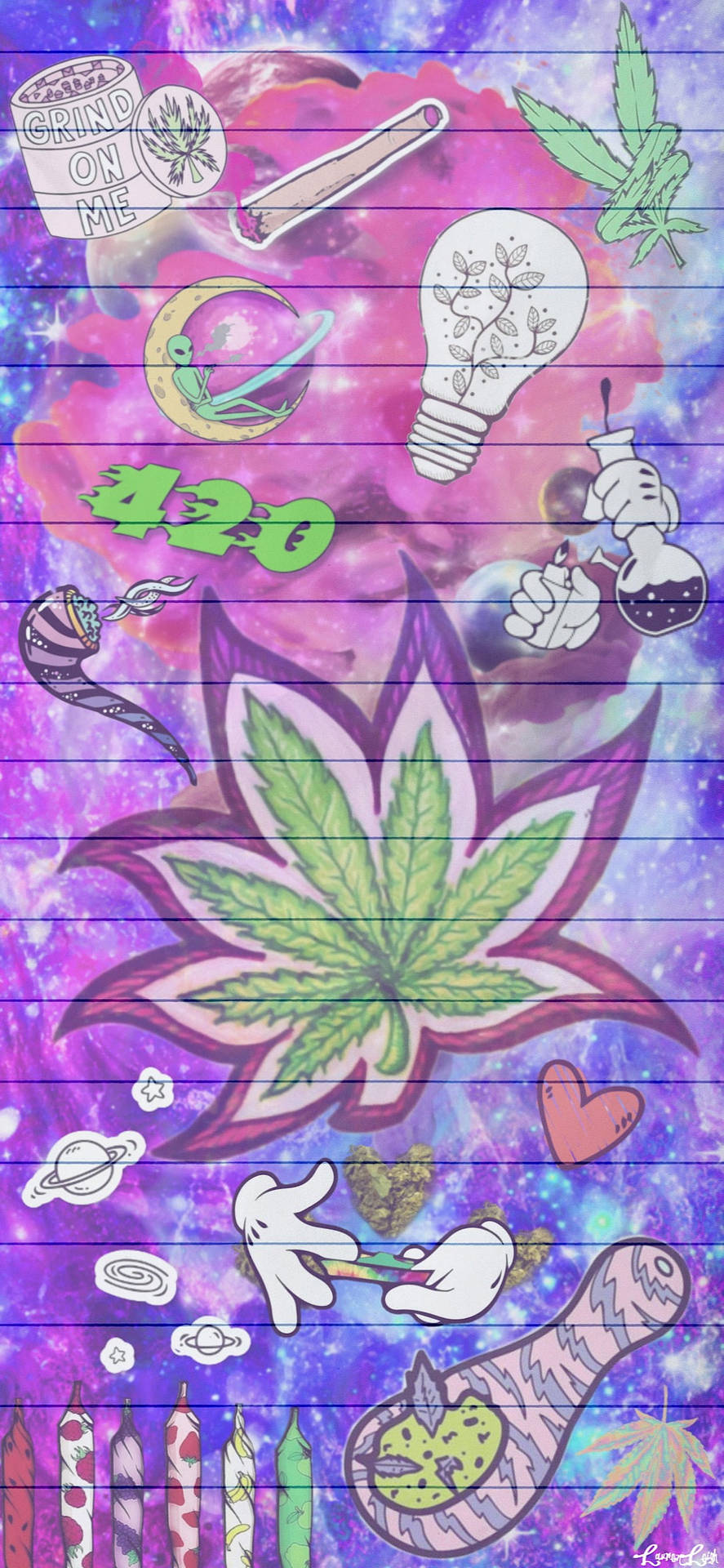 Weed Doodle For Iphone Screens Wallpaper