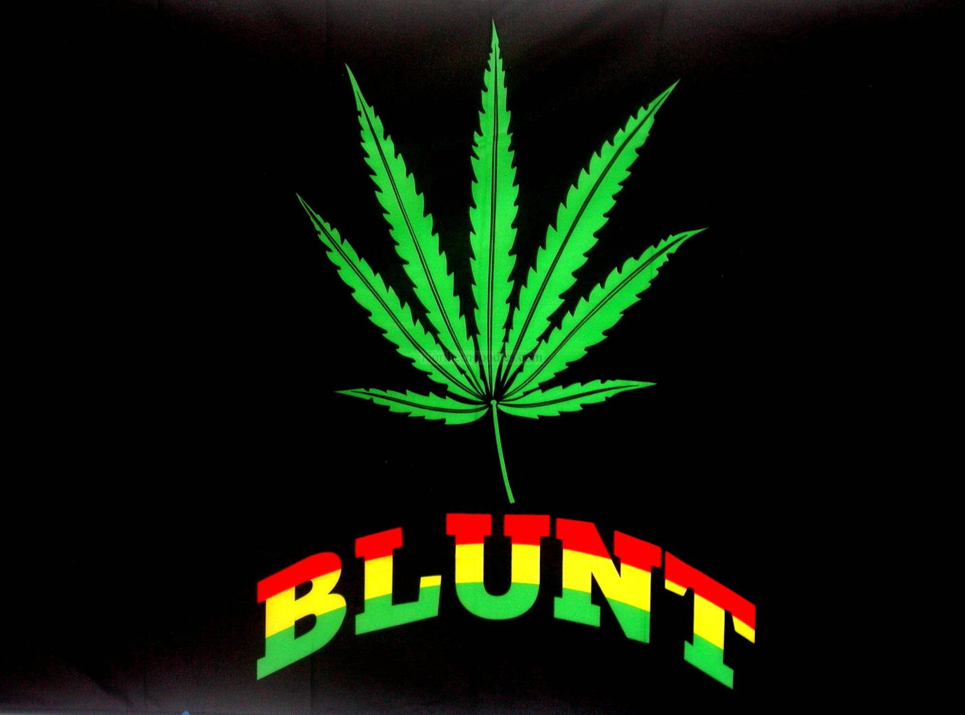 Weed Leaf With Blunt Text Wallpaper