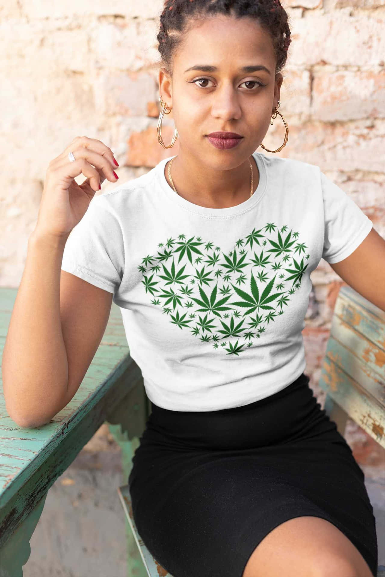 Imagende Una Camiseta Con Un Corazón De Marihuana
