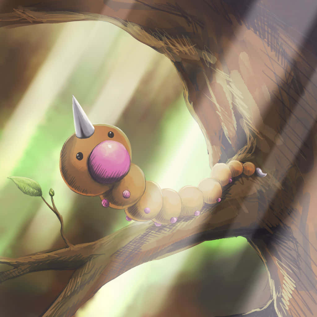 Weedle Pokemonin Natural Habitat Wallpaper