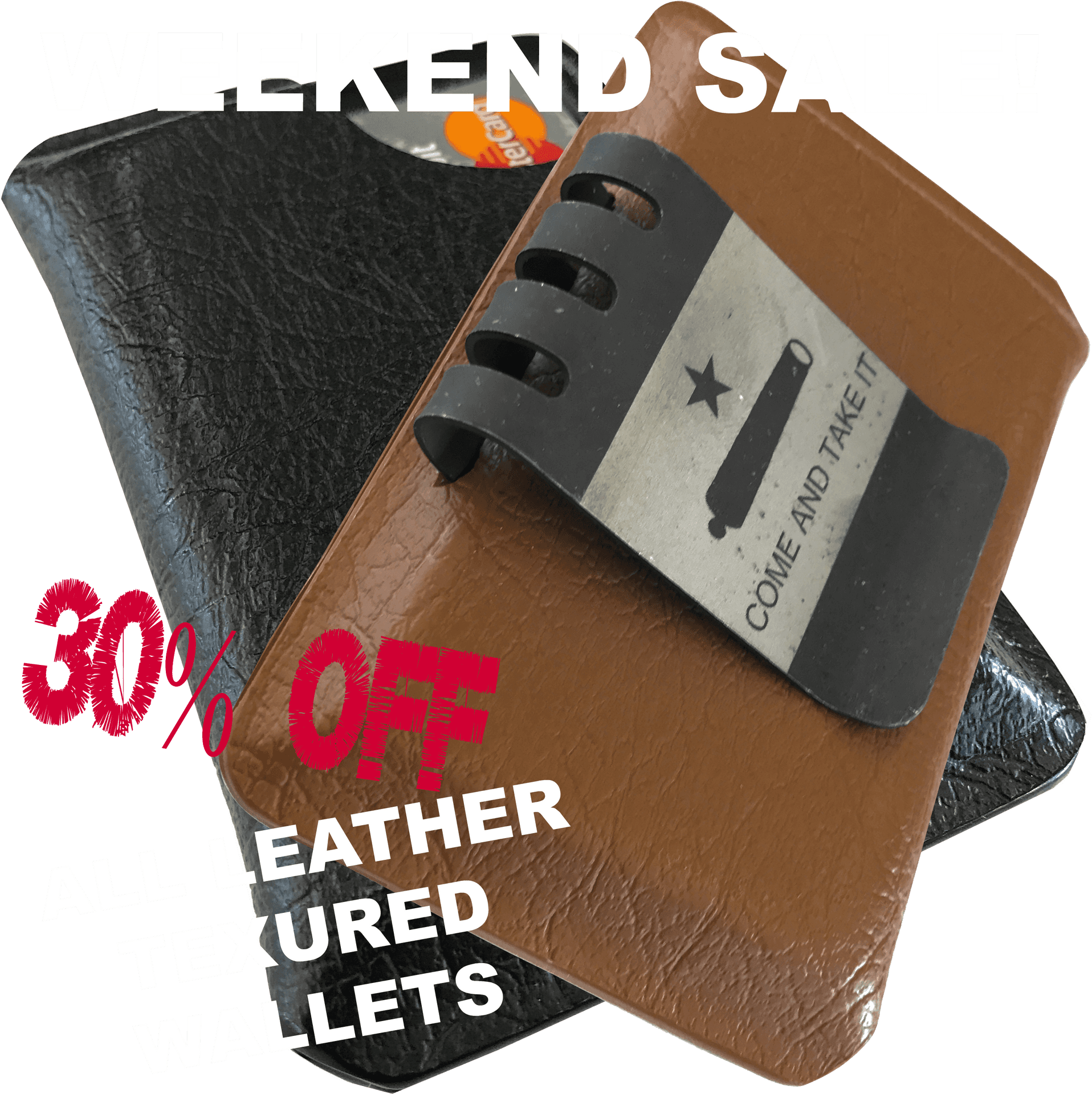 Weekend Sale Leather Wallets30 Percent Off PNG