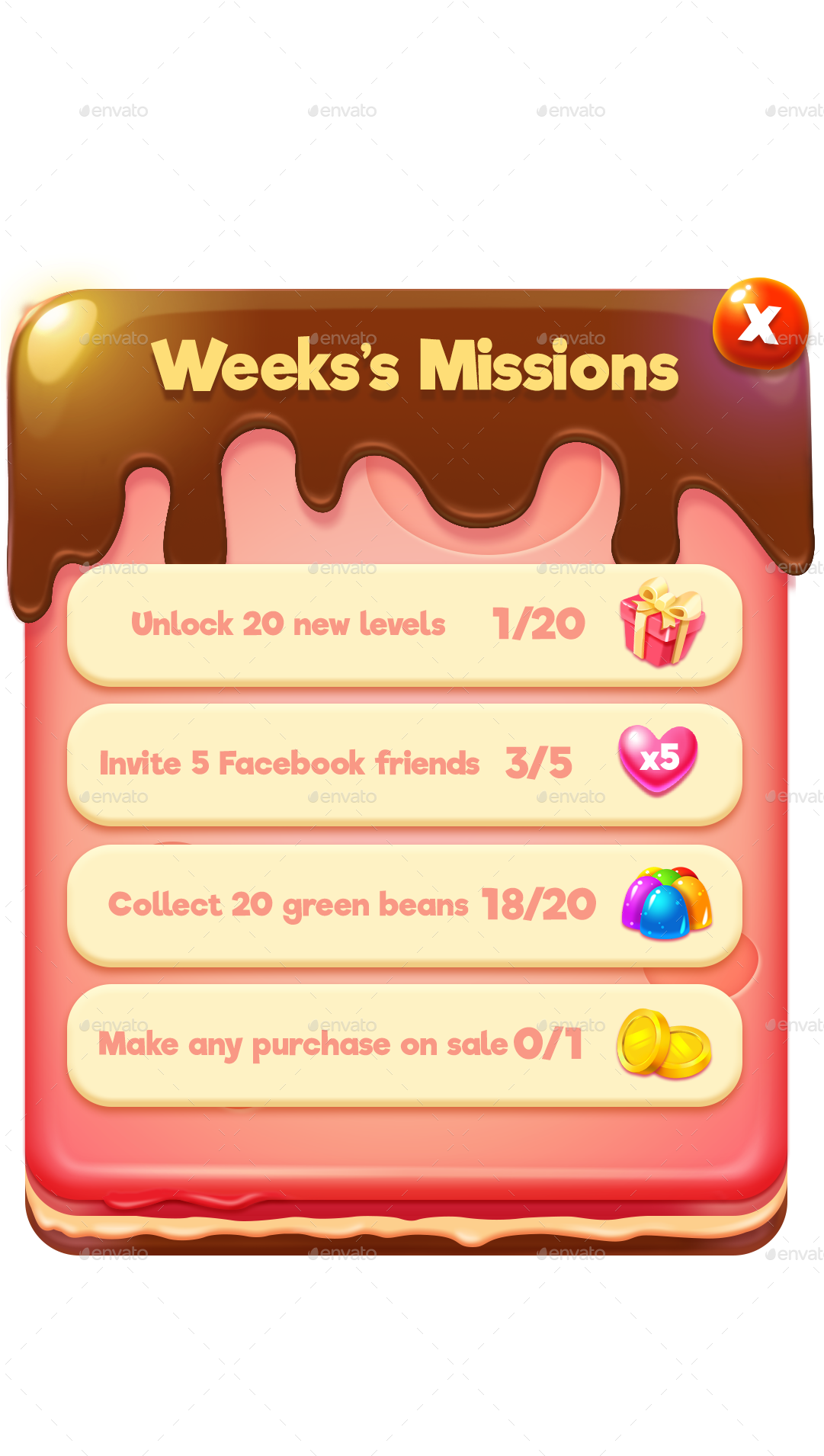 Weekly Missions Game Interface PNG