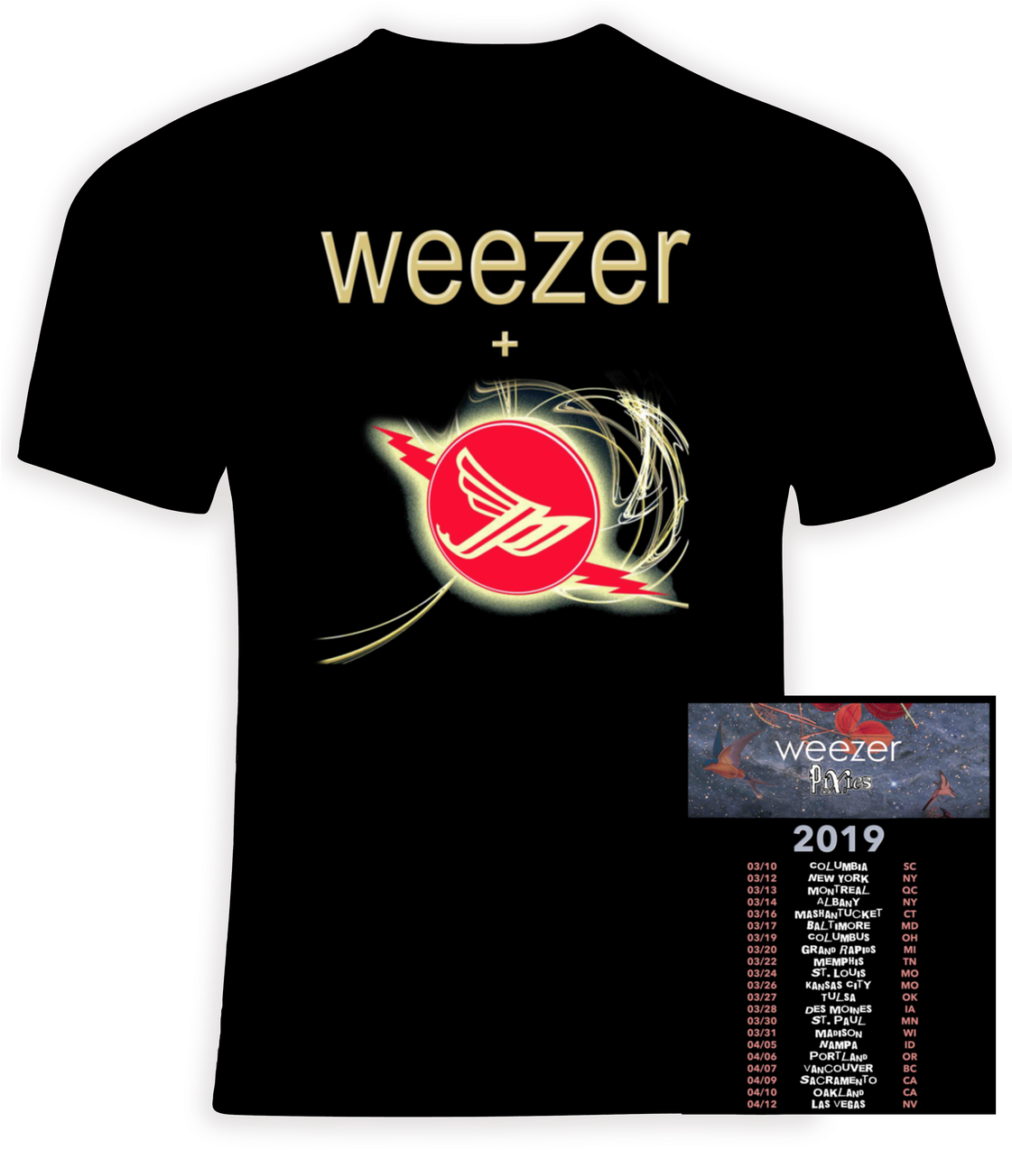Weezer Band Tour T Shirt2019 PNG