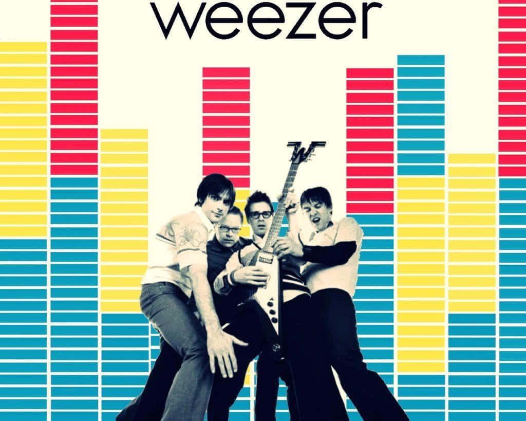 Weezer Blue Album Cover Band Pose Wallpaper