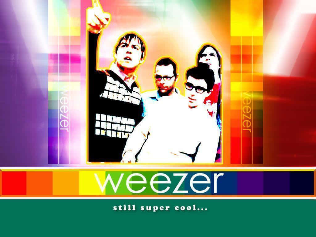 Weezer Fortsatt Super Kule Bandplakat Bakgrunnsbildet