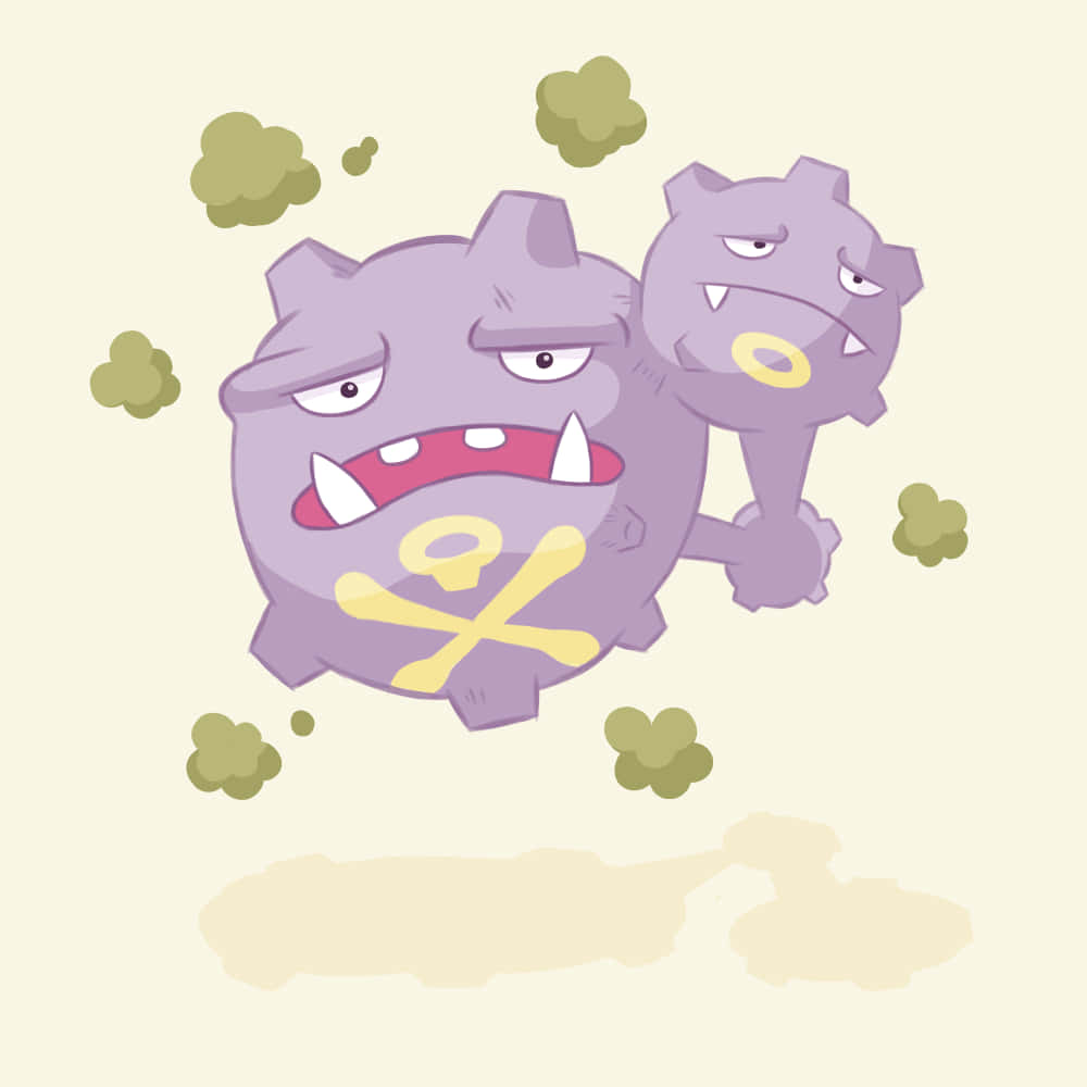 Weezing With Green Smoke Clouds Wallpaper