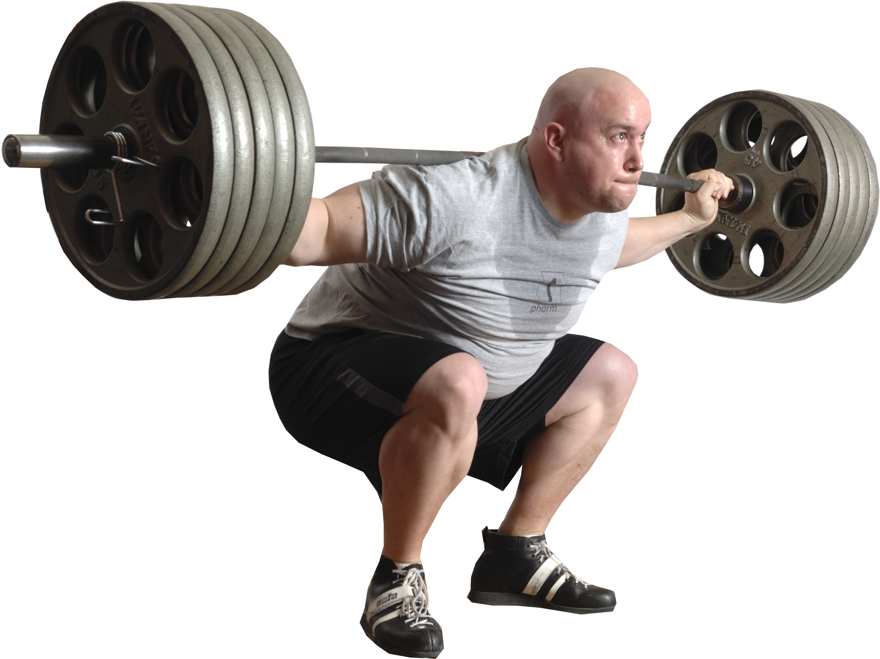 Weightlifter Performing Back Squat PNG