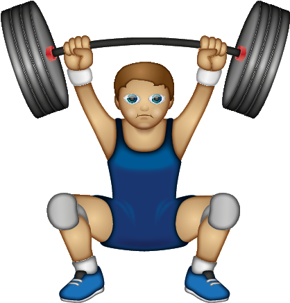 Weightlifting Emoji Style Graphic PNG