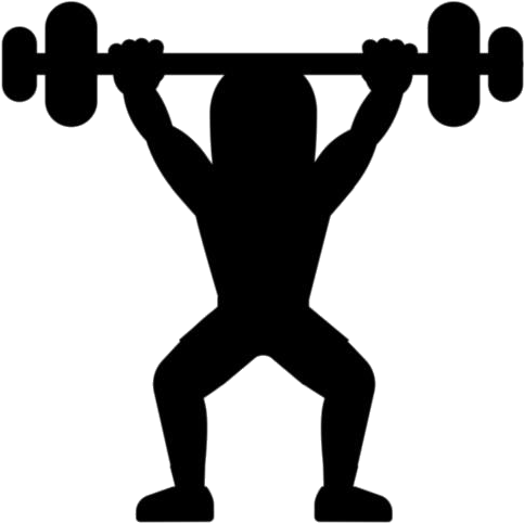Weightlifting Silhouette Overhead Press PNG