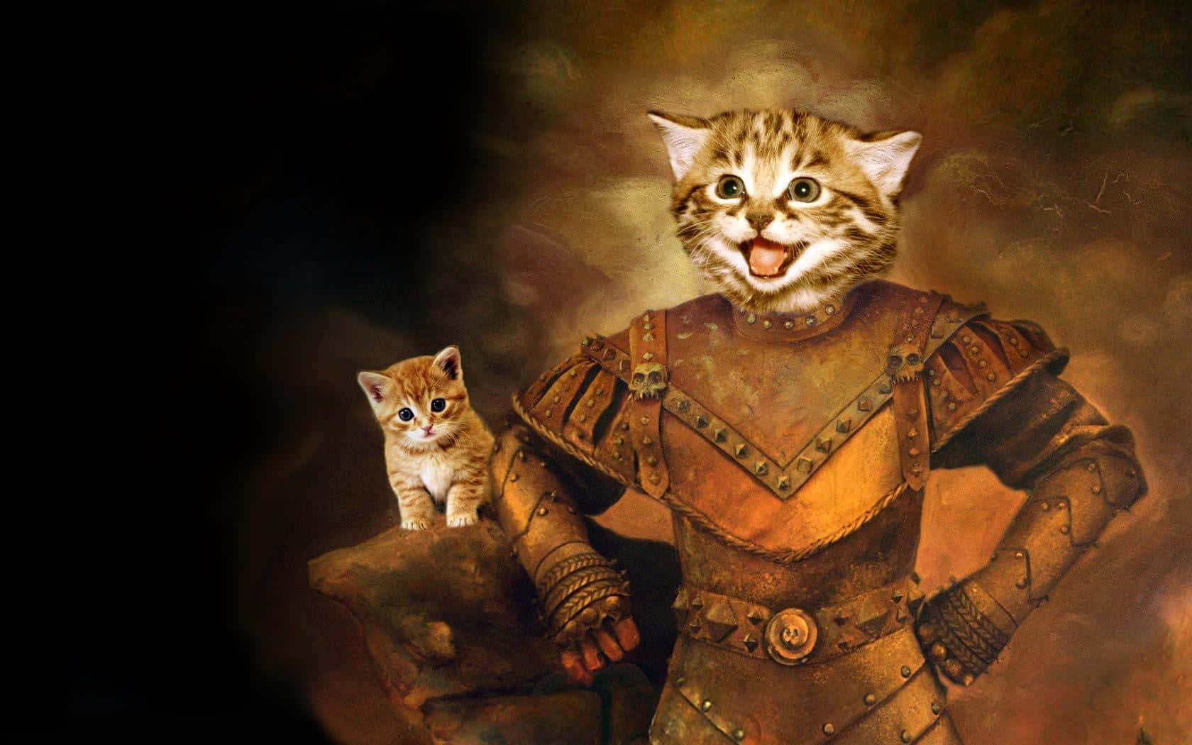 Weird Cat Big Armor Costume Picture