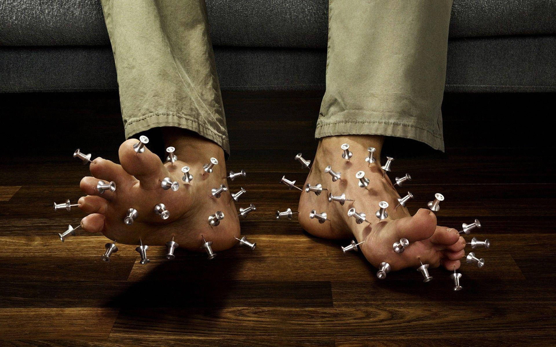 Weird Feet With Pins Wallpaper