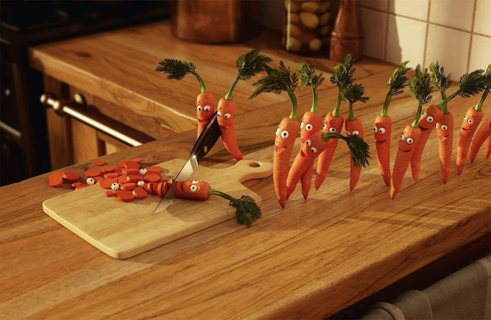 Weird Carrots Chopping Another Carrot Picture