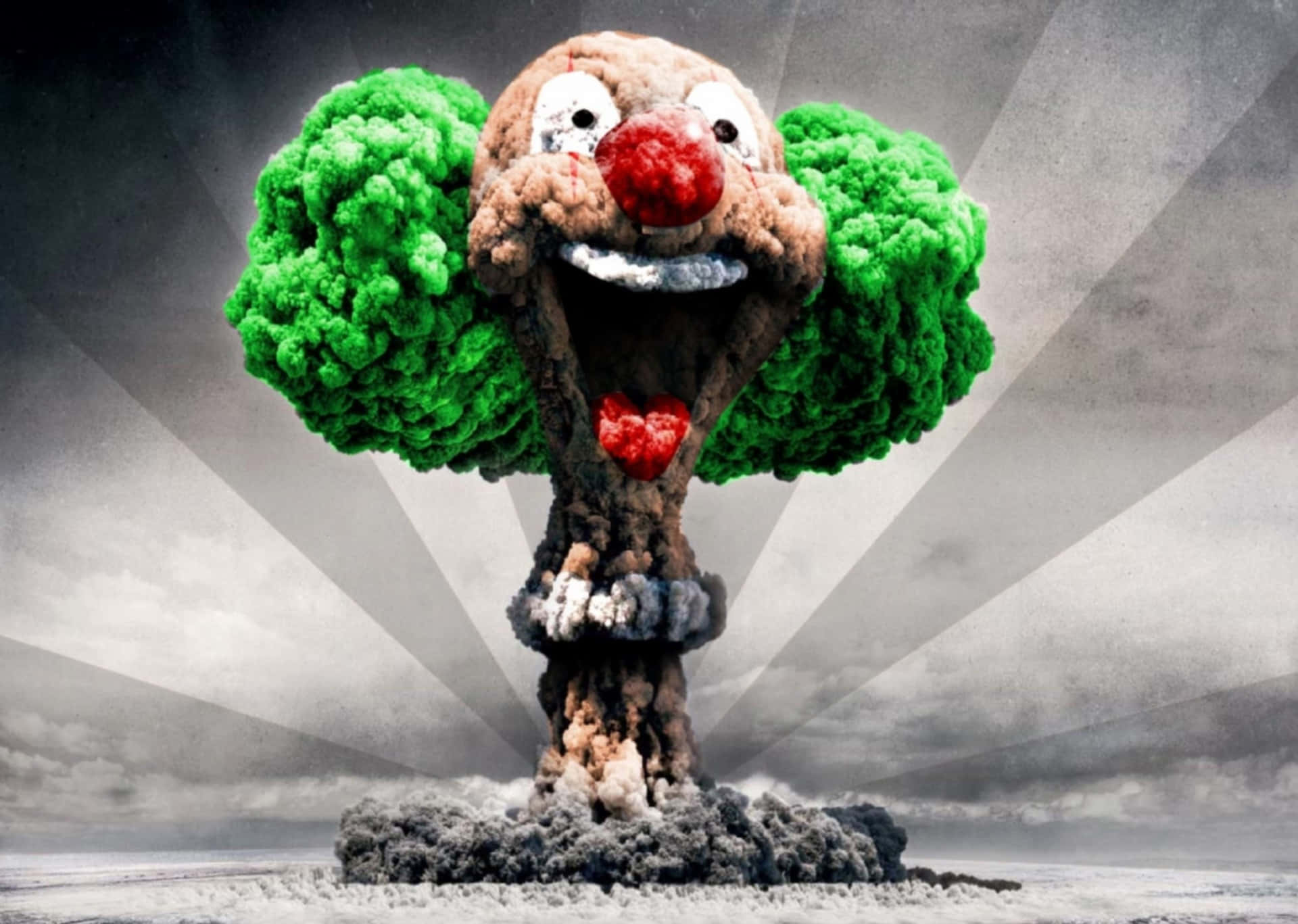 Immaginedi Un Clown Strano Con Una Bomba Nucleare
