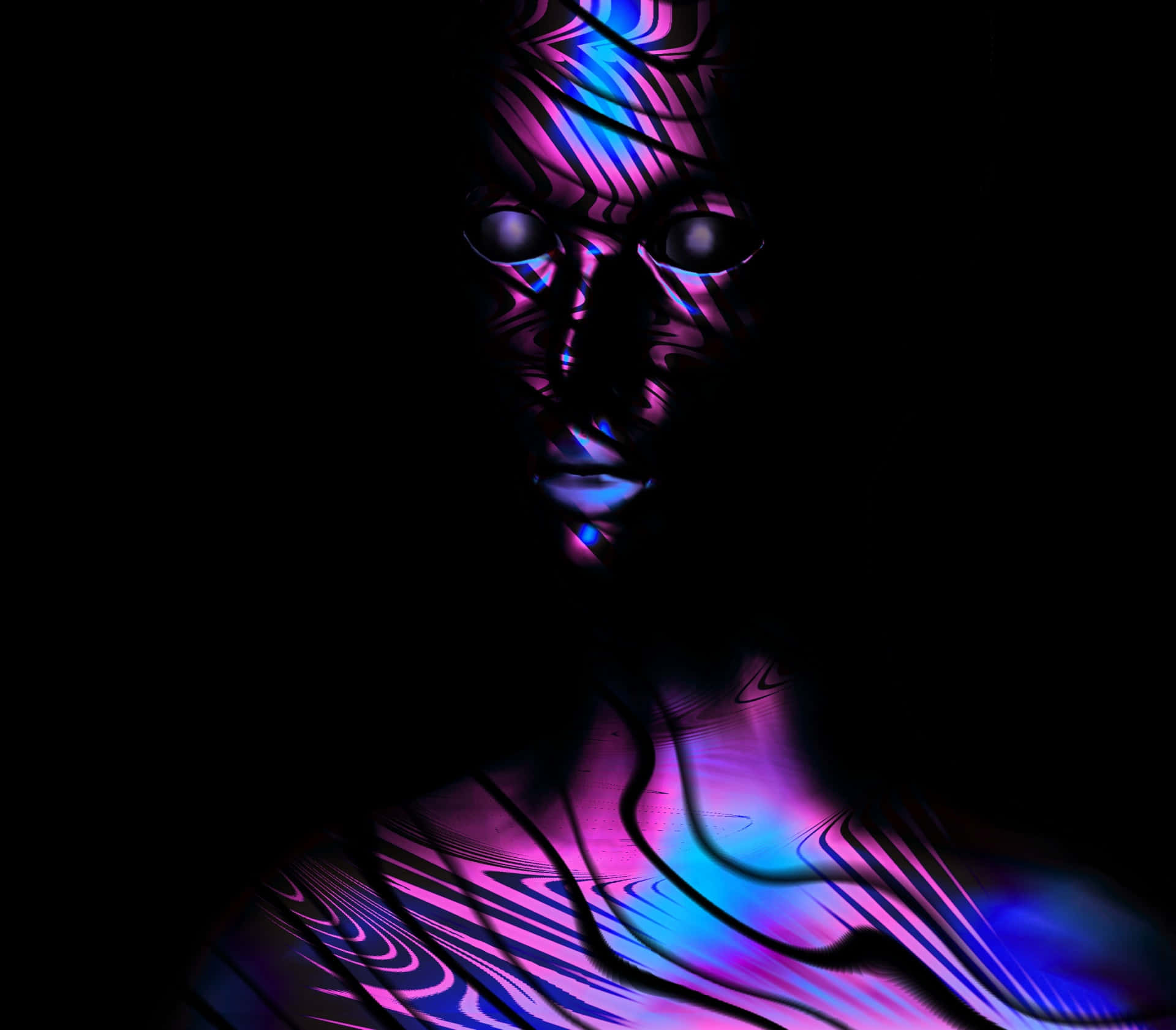 Weird Blue And Purple Body Paint Picture