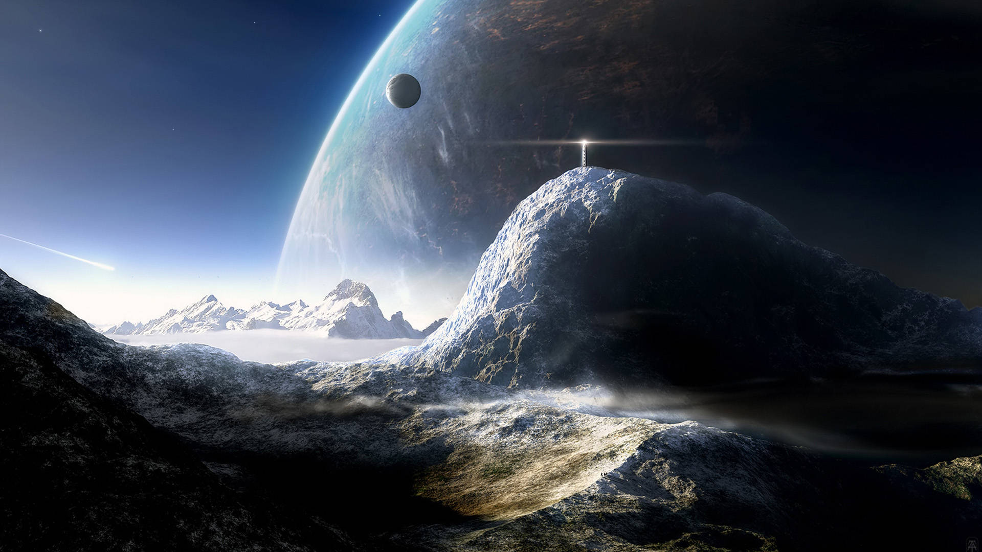 Mærkelig Planet Landskab Univers Wallpaper