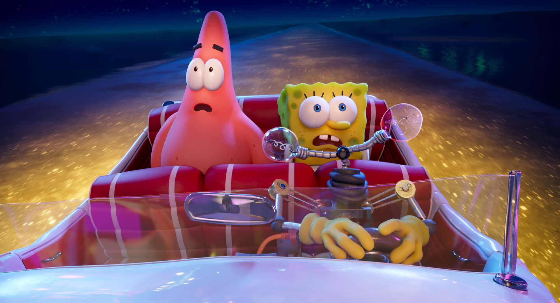 Weird Spongebob Scared Car Picture