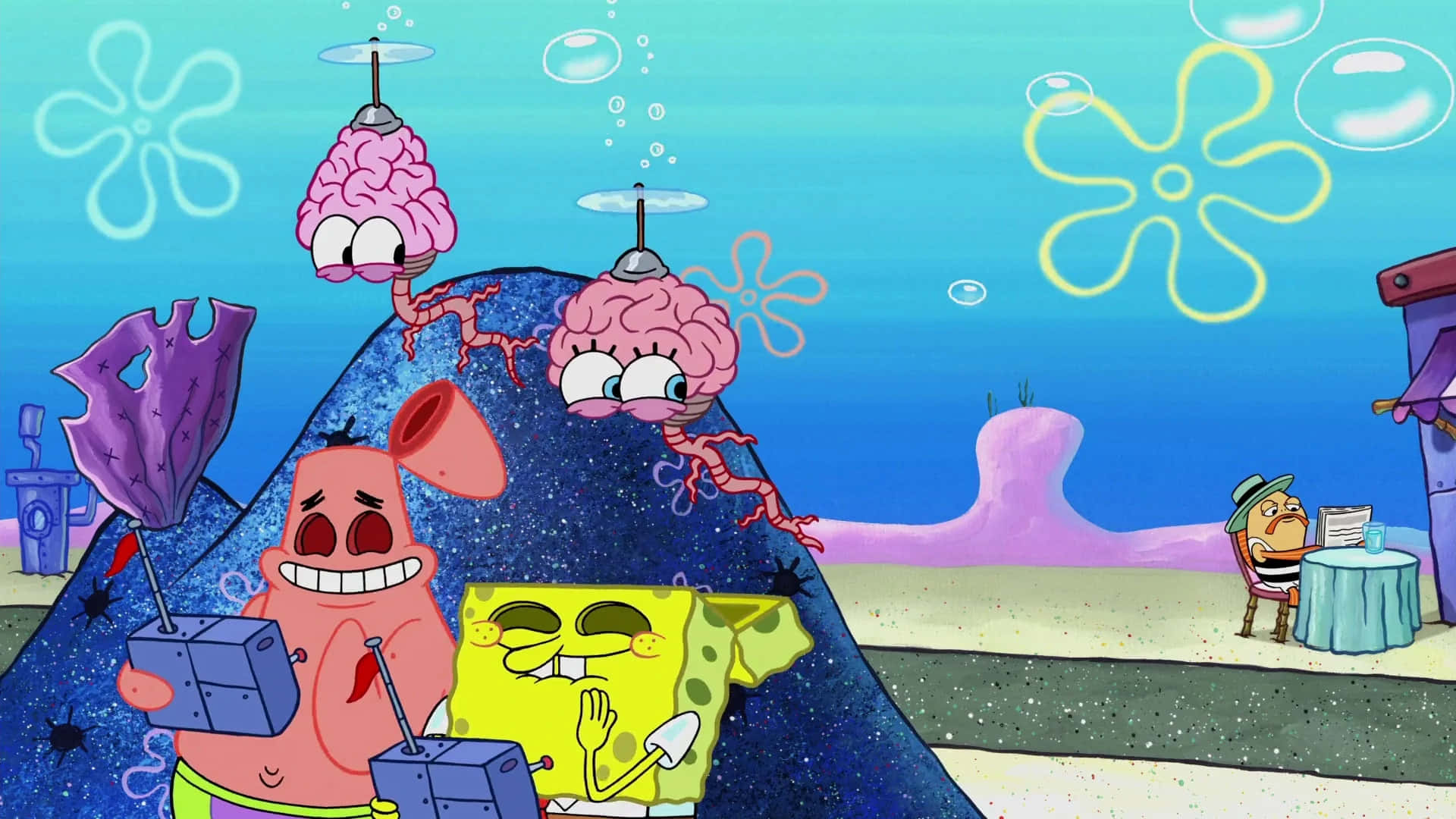 Imagenextraña Del Episodio Del Cerebro De Spongebob.