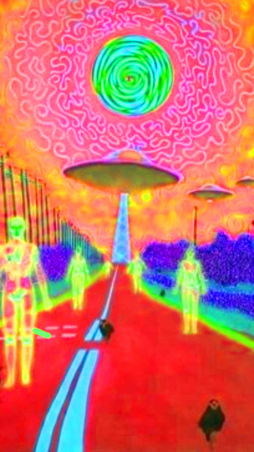 Weirdcore Alien Invasion Wallpaper