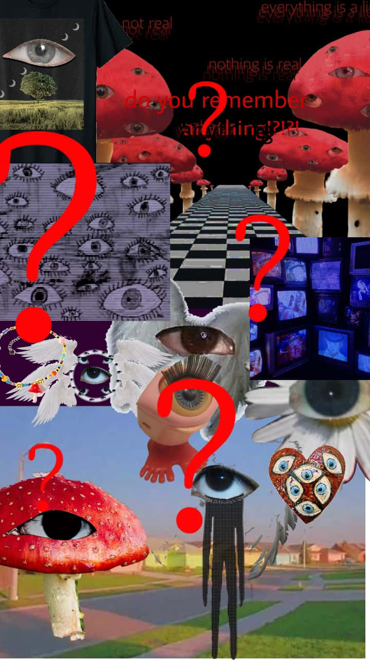 Weirdcore Collageof Surrealismand Questions.jpg Wallpaper