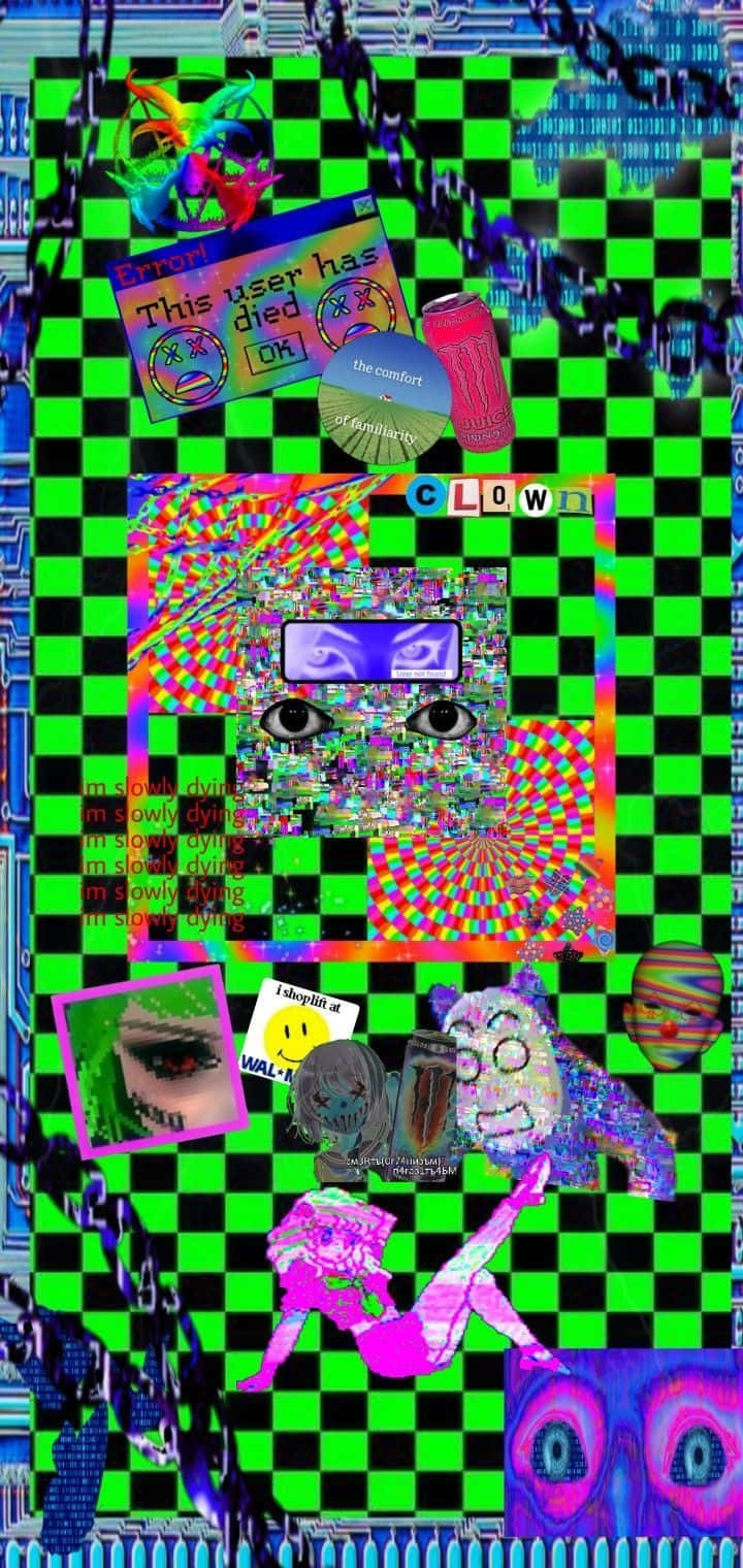 Weirdcore Digital Collage Wallpaper