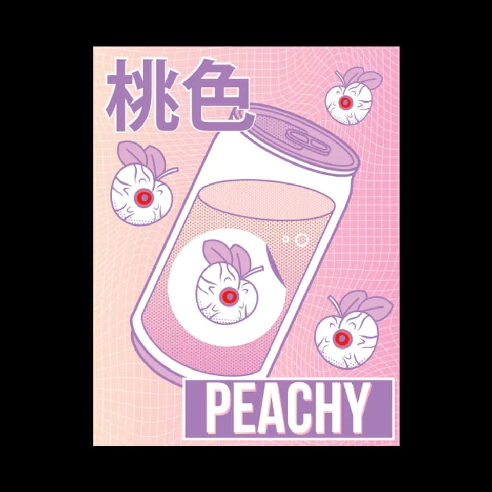 Weirdcore Peachy Soda Can Wallpaper