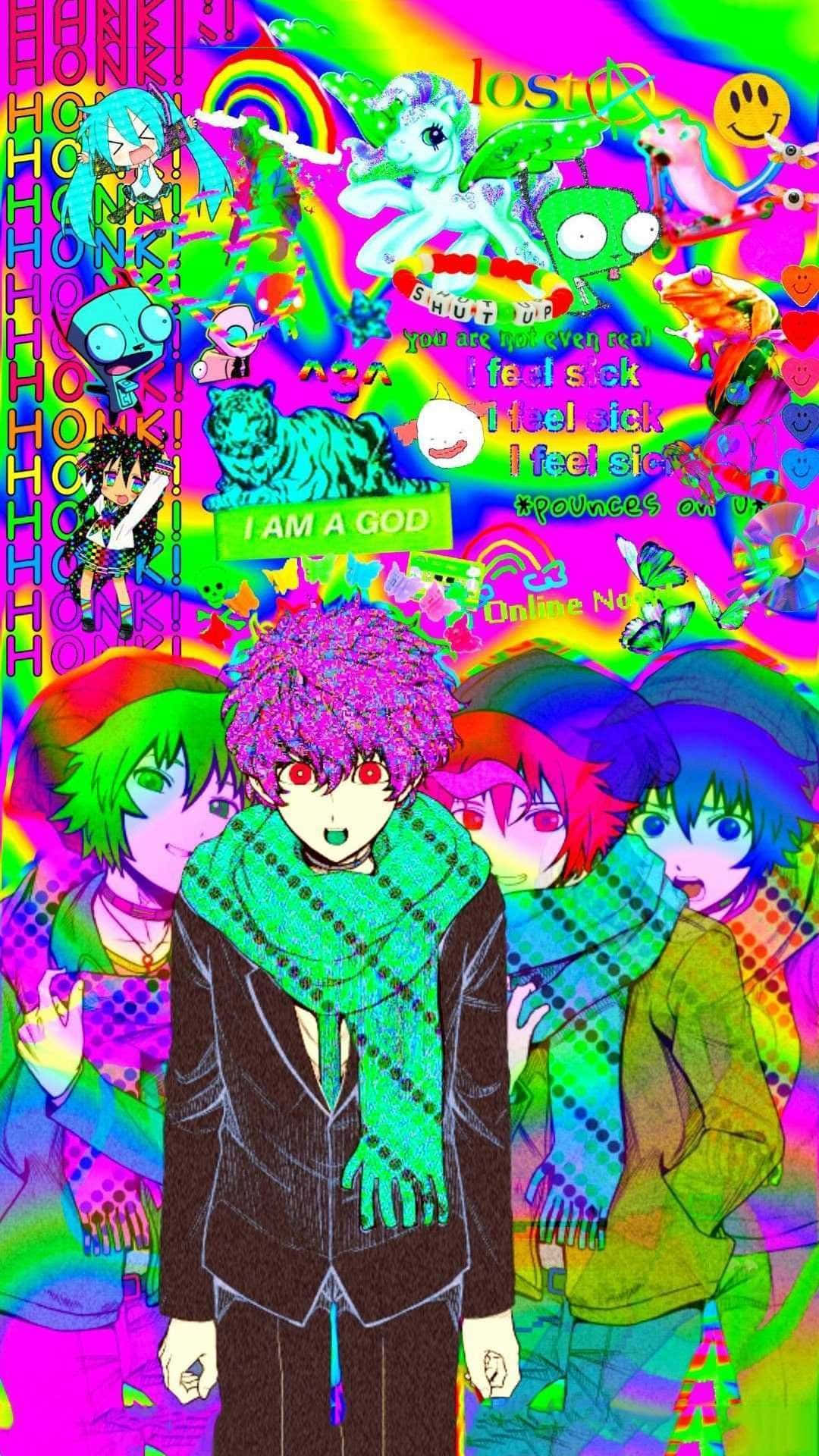 Weirdcore Pfp Of Anime Boys Wallpaper