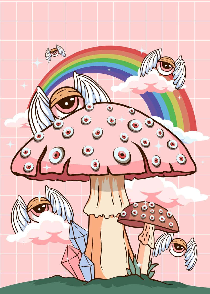Weirdcore Pfp Of Eyed Mushroom Wallpaper