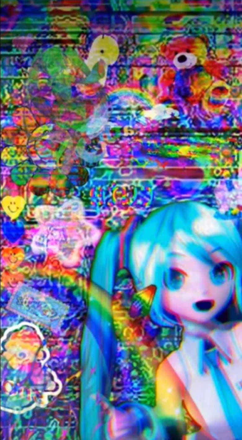 Weirdcore Pfp Of Miku Hatsune Wallpaper