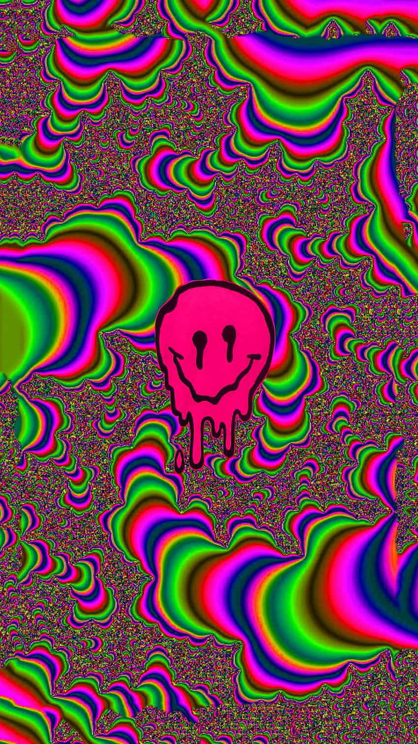 Weirdcore Pfp Of Pink Smiley Wallpaper