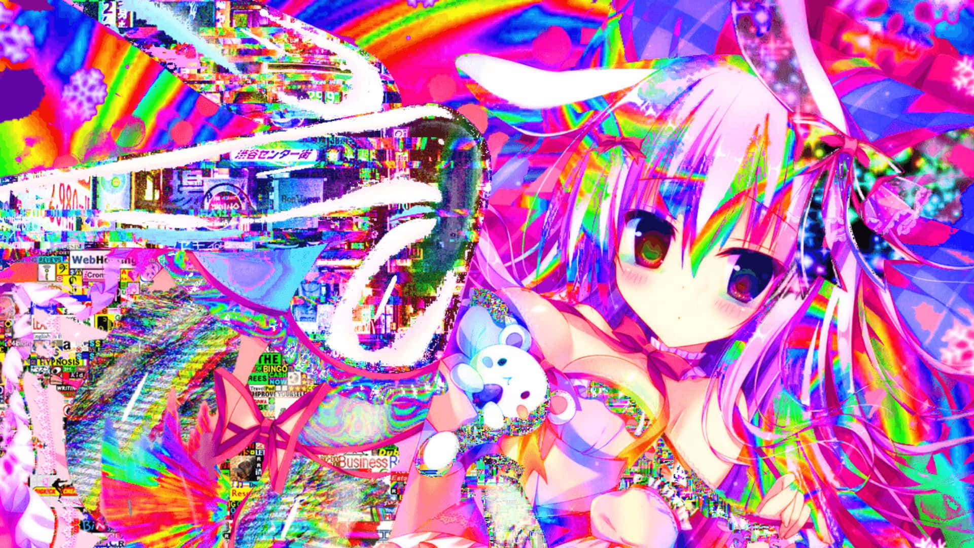 Weirdcore Pfp Of Sakura Miku Wallpaper