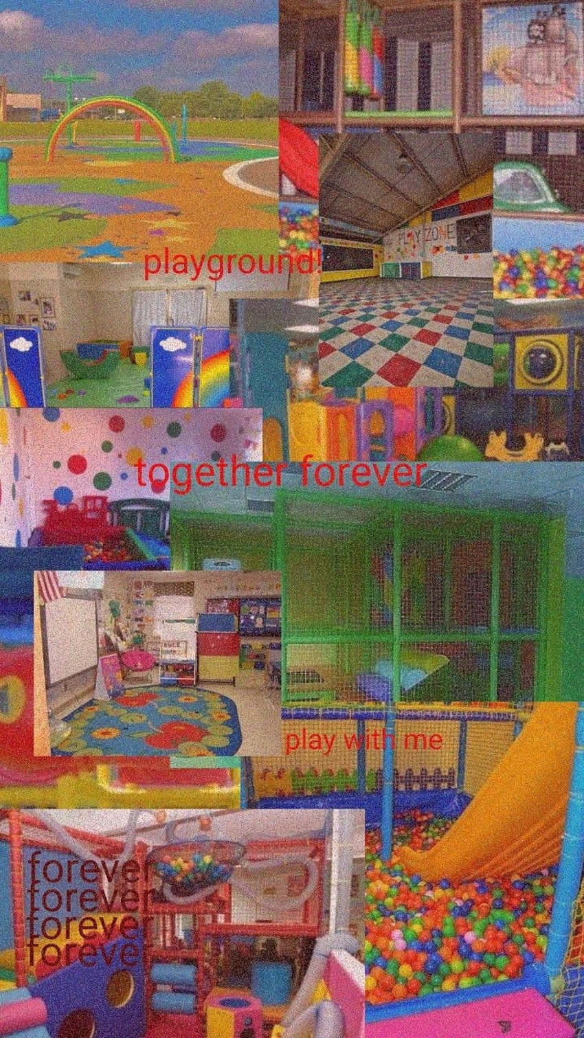 Weirdcore Playground Nostalgia Collage.jpg Wallpaper