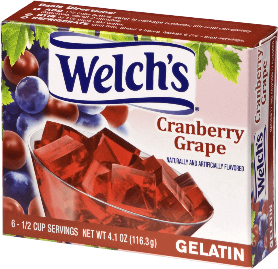 Welchs Cranberry Grape Gelatin Box PNG