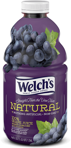 Welchs Natural Concord Grape Juice Bottle PNG