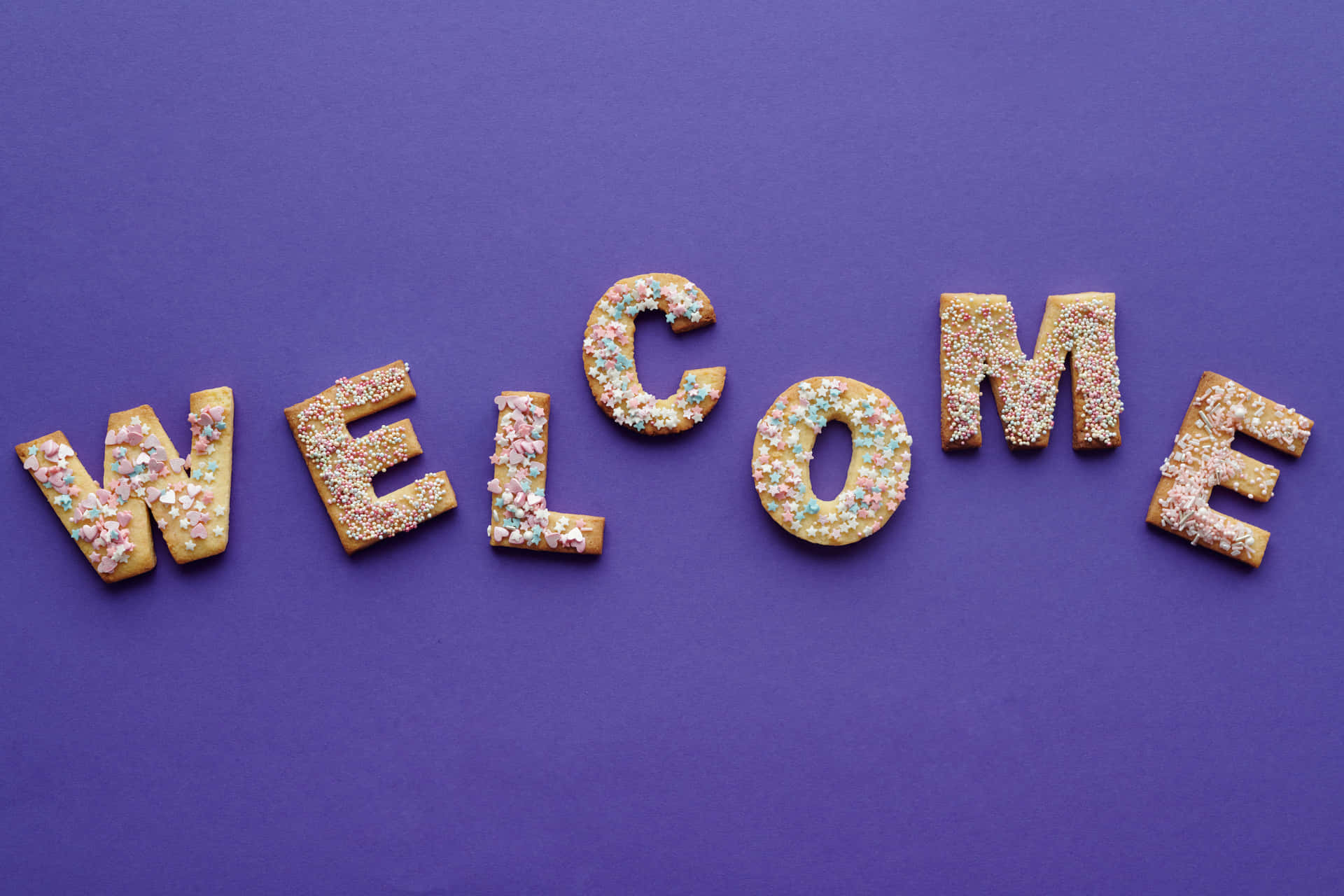 Warm Animated Welcome Text on Colorful Background