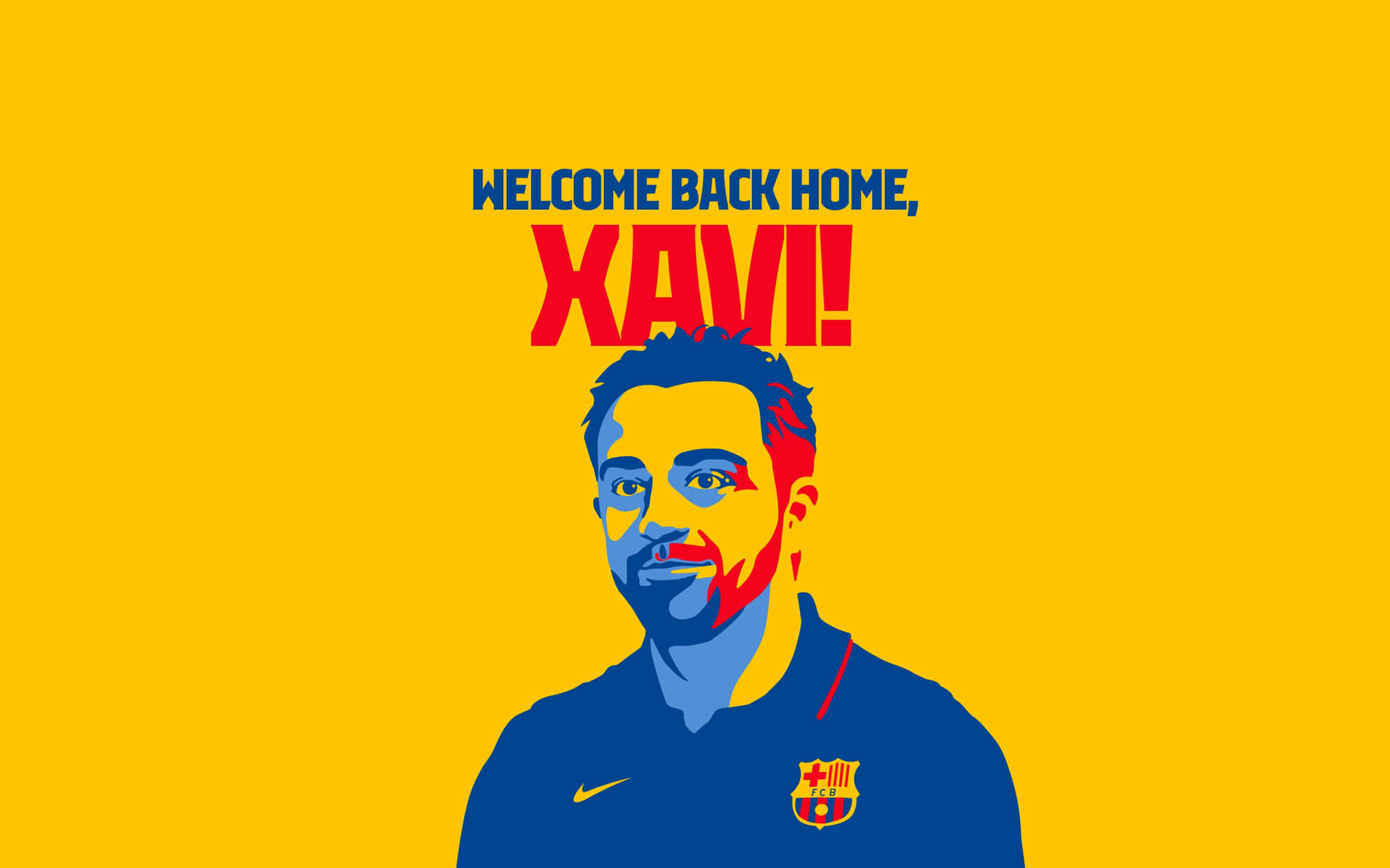 Download Welcome Back Xavi Graphic Wallpaper | Wallpapers.com