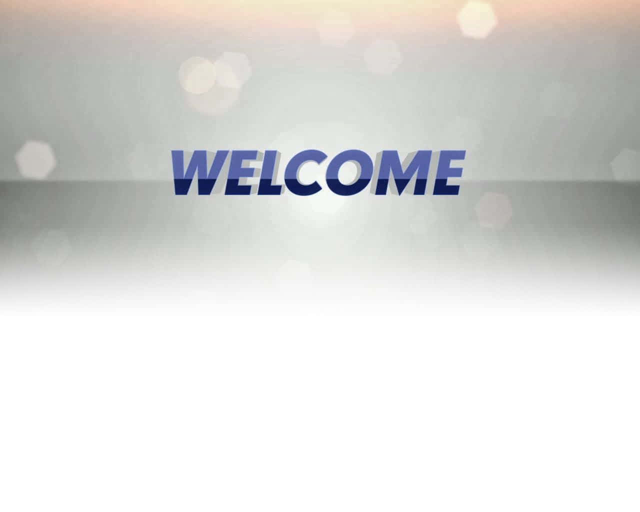 Welcome Banner With Blue And White Text