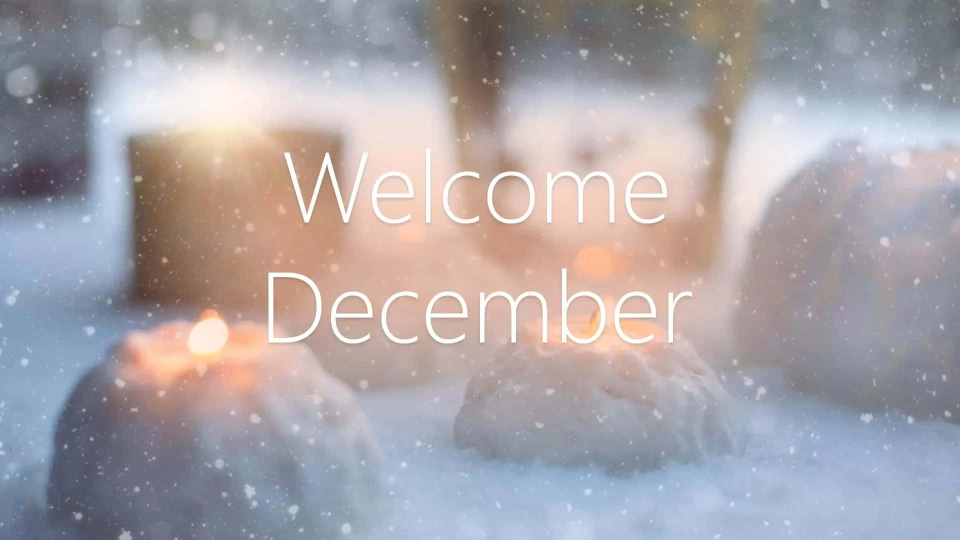 Welcome December Winter Snow Candles Wallpaper