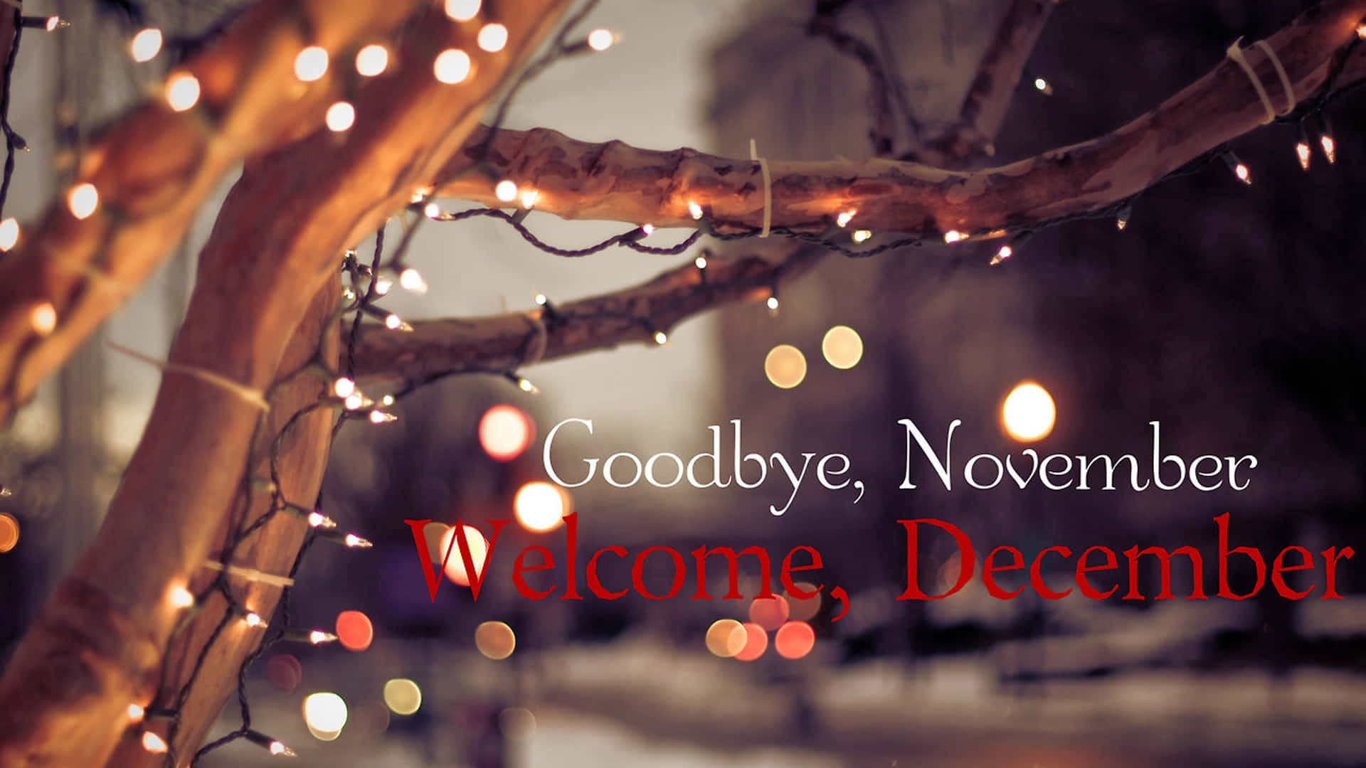 Goodbye November Welcome December Text Wallpaper