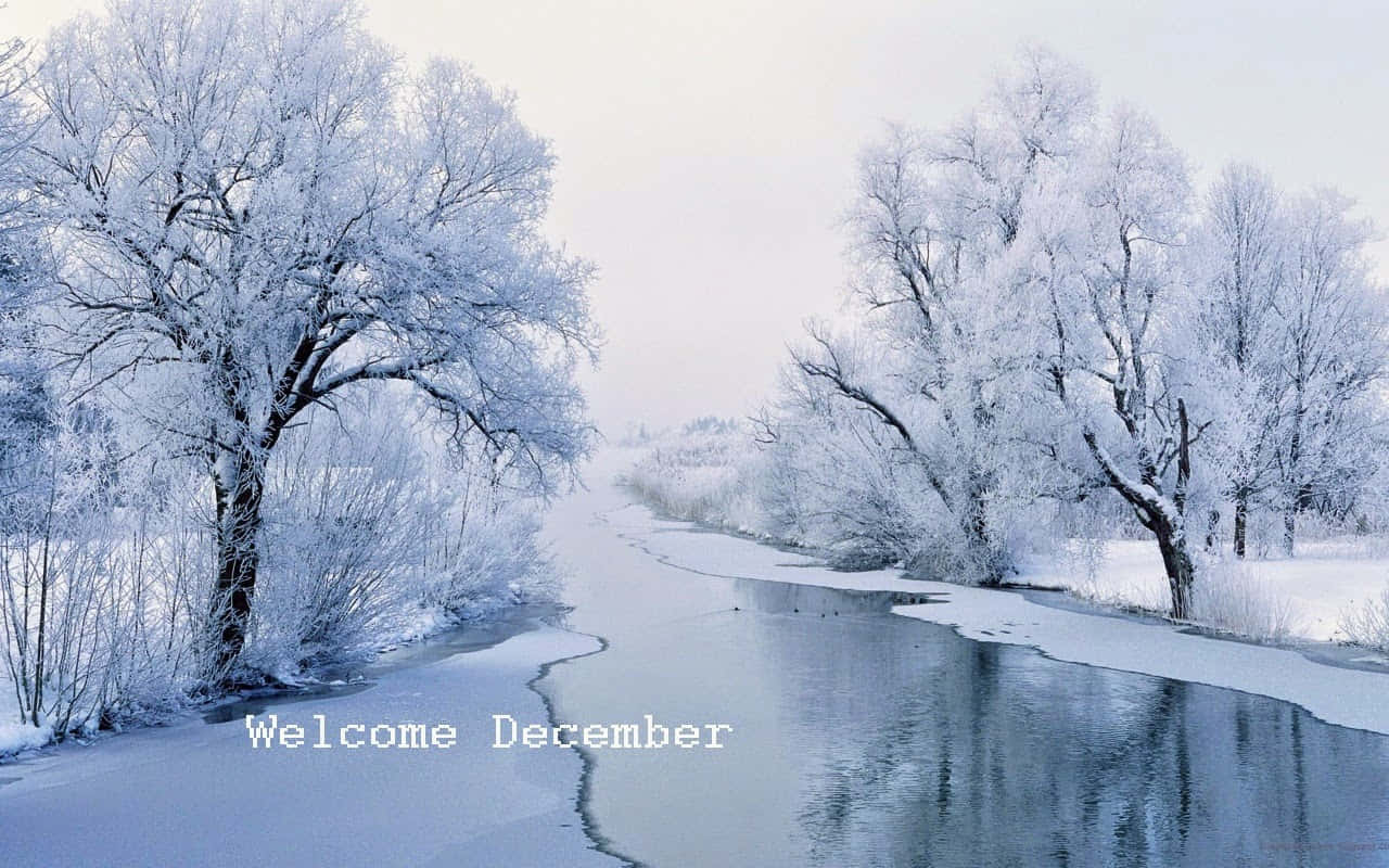 Welcome December Aesthetic Winter Lake Wallpaper