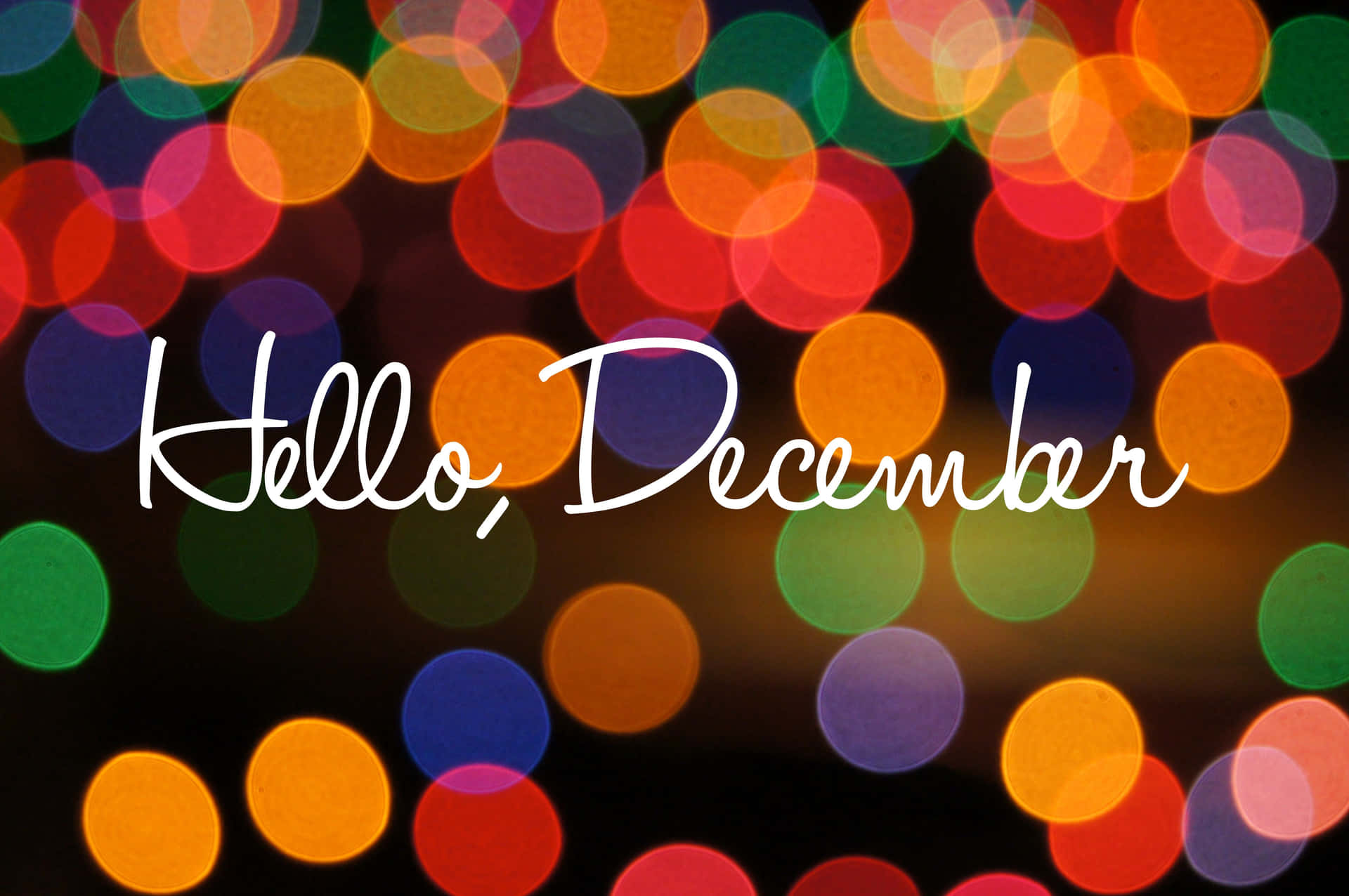 Welcome December Colorful Bokeh Lights Wallpaper