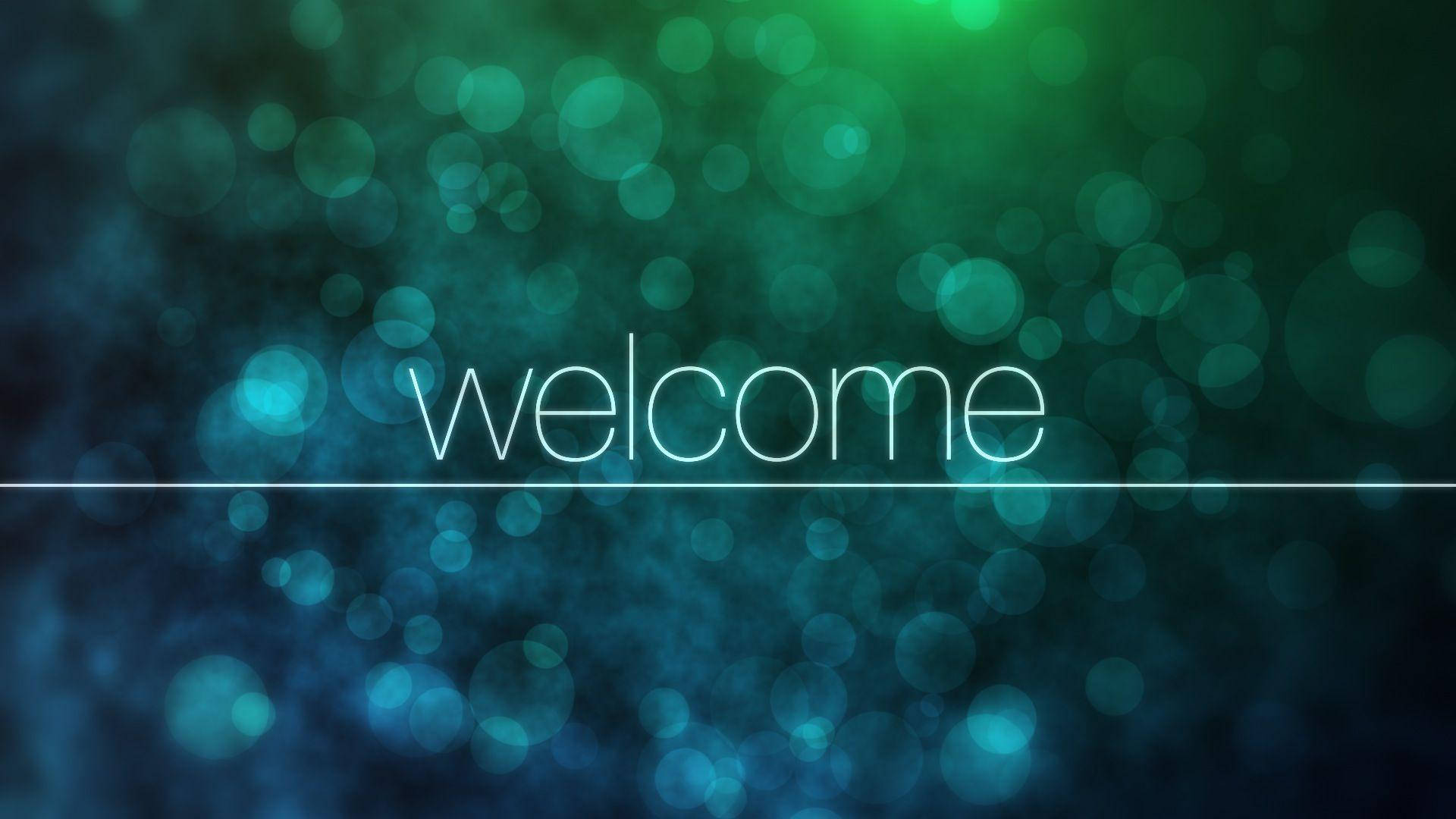 Welcome Green Abstract Particles Wallpaper