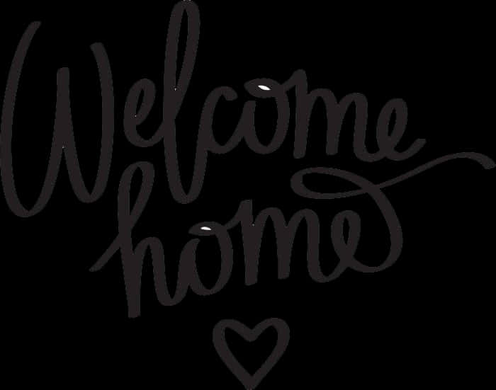 Welcome Home Calligraphy PNG