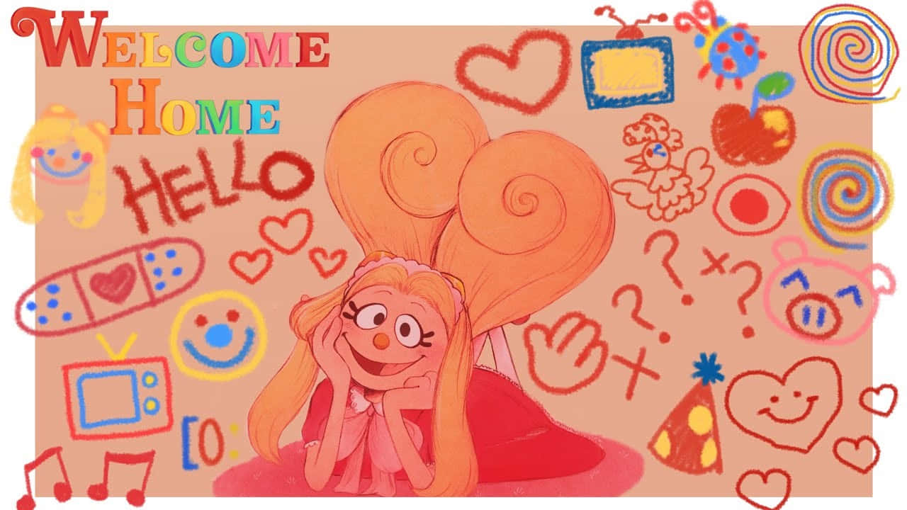Welcome Home Cartoon Celebration Wallpaper
